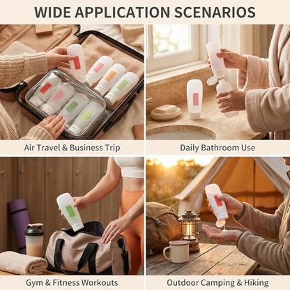 6 Pack 60ml/2oz Frosted Clear Travel Squeeze Tubes, PE Flip Cap Refillable Empty Toiletry Containers with Label Stickers for Toothpaste, Facial Cleanser, Hand Cream - size: 60ML/2oz