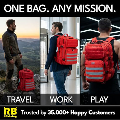 riderbag Xtreme Tactical Sport Bag, 45L Gym, Travel and Adventure Backpack - color: Red, size: 45L