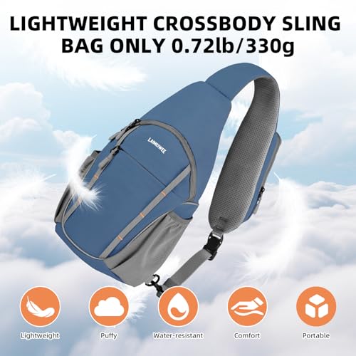 Crossbody Sling Bag, Lightweight Travel Sling Backpack with RFID Blocking - color: Blue