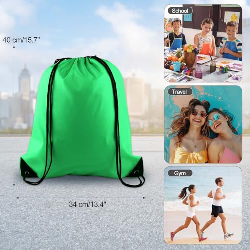 KUUQA 40Pcs Green Drawstring Backpack Bag - color: Green