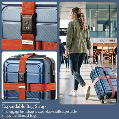 Brookstone Luggage Strap 2-in-1 TSA-Approved Expandable Strap - color: Orange, size: One Size