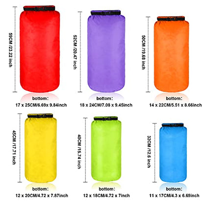 Shappy 6 Pcs Waterproof Dry Bag Set Ultralight Stuff Sack 20/15/10/8/5/3L Backpacking Bag with Long Adjustable Strap Outdoor Keep Gear Dry Sack for Camping Kayaking Boating Hiking Travel - color: Colorful