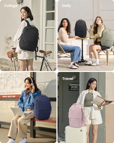 LOVEVOOK Laptop Backpack Women with Tumbler Holder, Work Travel Backpack - color: Dark Blue, size: 15.6 Inch