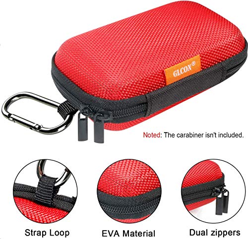 Red Rectangle Small EVA Case, Lightweight Hard Shell Zipper Pouch - color: Red