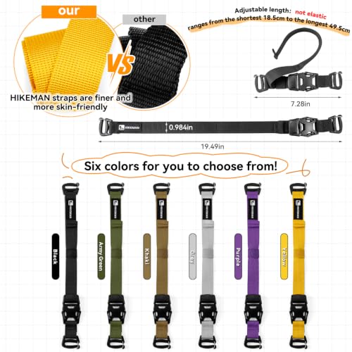 4 Pcs Tactical Molle System Backpack Straps and Buckles Set -Adjustable 19.49" Pack Attachment Strap Accessories(Yellow) - color: Yellow