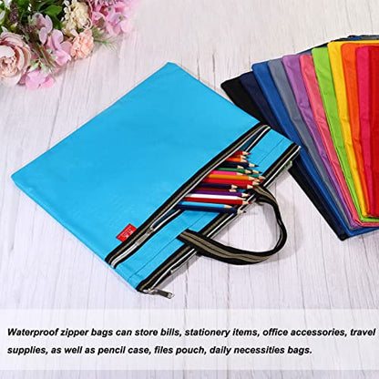 PATIKIL Waterproof Zipper File Bag, Documents Books Tools Storage Zip Pouch for Office Travel, Pink - color: Pink