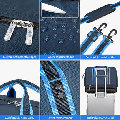 Rolling Duffle Bag with Detachable Wheels, Large Capacity Expandable Foldable Suitcase for Travel,Collapsible Luggage Carry on Duffel Overnight Weekend Bags - color: Black