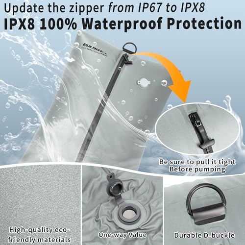 EULANT Travel Vacuum Bags,IPX8 Waterproof Vacuum Compression Bag - color: Neutral Gray, size: 2 Pack