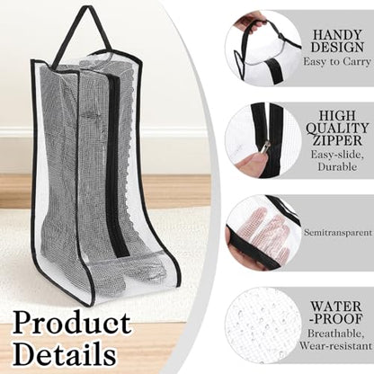2 Set Boot Storage Bag, Portable Boots Protector Travel Shoes Bag - size: Tall/Short