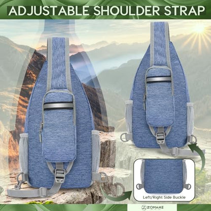 ZOMAKE Sling Bag,Small Crossbody Sling Backpack Shoulder Daypack for Travel - color: Royal Blue, size: 7L