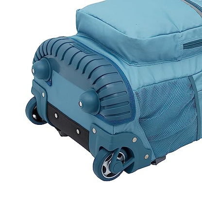 Travelers Club 18" Rolling Backpack with Shoulder Straps, Aqua - color: Aqua, size: 18 Inch