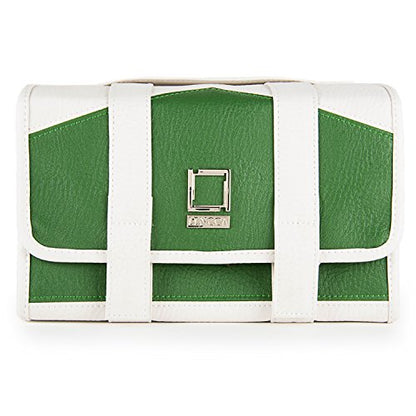 Compact Leatherette Travel Case for Men & Women, Gem/Cream - color: Gem / Cream