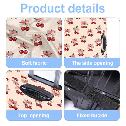 Cherry Pattern Luggage Cover Washable Suitcase Cover Protector Fit 20-22 Inch Luggage Durable Travel Bag Cover with Zipper Closure S - color: Cherry Pattern, size: S(20-22inch suitcase)