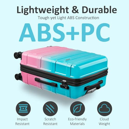 Carry on Luggage 22x14x9 Airline Approved, Expandable - color: Cotton Candy, size: S (20 In Carry-on)