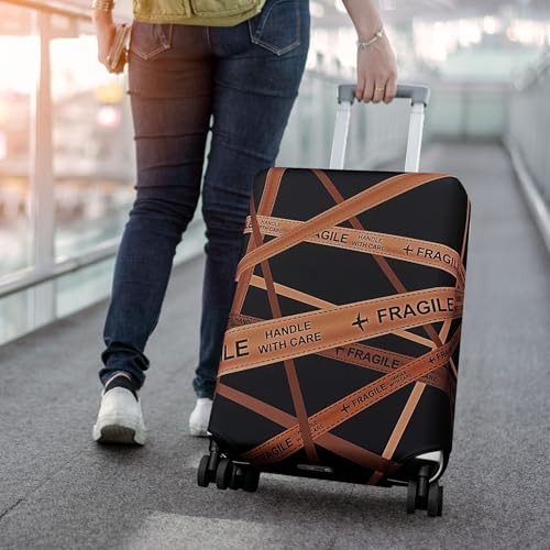 Explore Land Travel Luggage Cover Fits 31-32 inch Case (Gold Fragile, XL) - color: Gold Fragile, size: XL