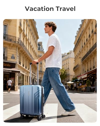 BAGSMART Expandable Carry On Luggage 22x14x9 Airline Approved,Gradient Blue - color: Gradient blue, size: Expandable Carry On 20 Inch