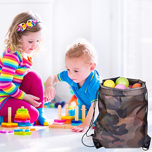 KUUQA 12 Pack Camouflage Drawstring Backpack Bulk String Backpack - color: Camouflage