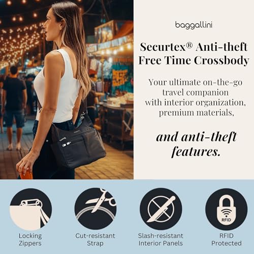Baggallini Women's Securtex Anti-theft Free Time Crossbody Bag - color: Mulberry