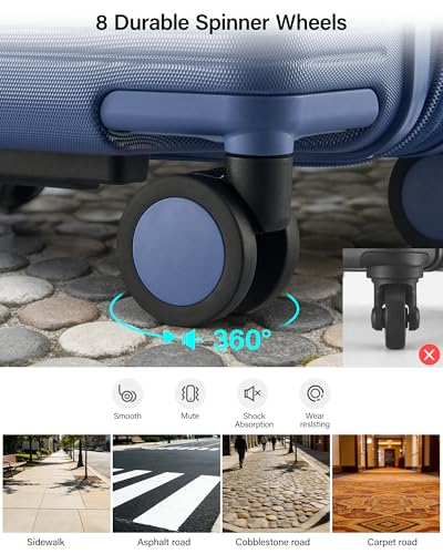 MILADA 20-Inch Hardside Expandable Carry-On Luggage Suitcase, Blue - color: Interstellar Blue, size: Carry On 20 inch