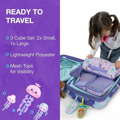 Traveler's Choice Kids JoJo the Bear's Travel Adventure, Under the Sea, 3-Piece Packing Cube Set - color: Under the Sea, size: 3-Piece Packing Cube Set
