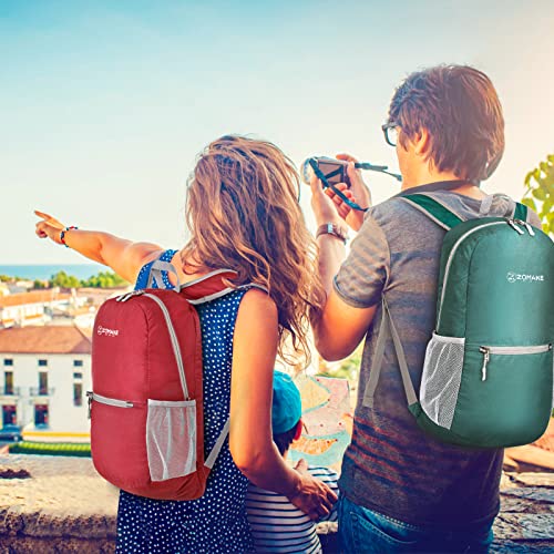 ZOMAKE Lightweight Packable Backpack, Foldable Small Travel Day Pack - color: C-red