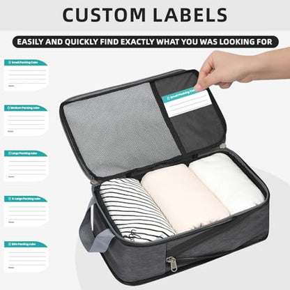 BAGAIL Lightweight Compression Packing Cubes for Travel, 6 Set, Dark Grey - color: Dark Grey