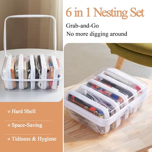 Zipper Pouches, Hard Shell Toiletry Bag, Cosmetic Bags (Tall M + 5S) - size: Tall M+5S