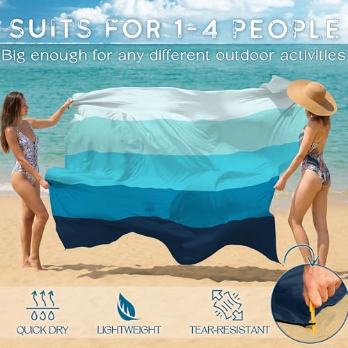 Beach Blanket Waterproof Sandproof 78''X81''/78''X110'' Large Beach Towel - color: Sea, size: 78''X81"