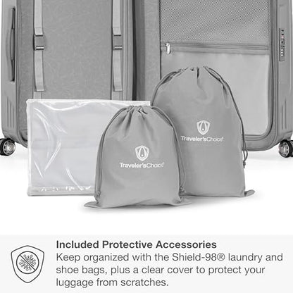 Traveler's Choice Ultimax II Polycarbonate Hardside Luggage with Spinner Wheels, Slate Gray, 25-Inch Medium Luggage - color: Slate Gray, size: 25-Inch Medium Luggage