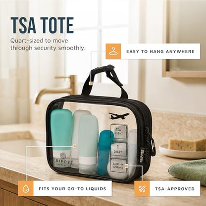 TRIPPED Travel Gear 3-Piece Travel Toiletry Bag Set - color: Black Ripstop
