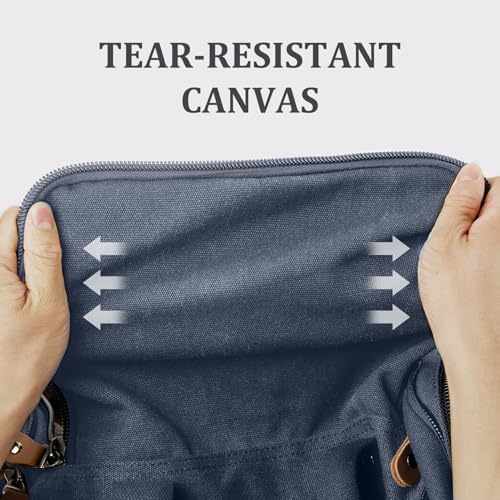 Gonex Canvas Duffle Bag, Expandable 60L Travel Overnight Weekender Bag - color: Denim Blue, size: X-Large-60L (Without Shoe Compartment)