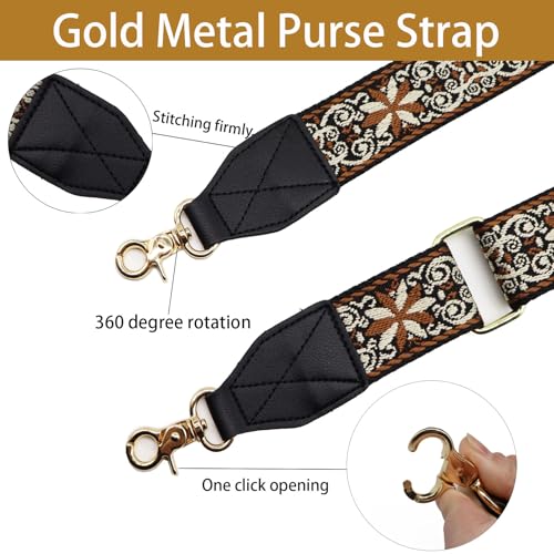 LEMEDE Purse Strap Replacement Crossbody 1.5" Wide Shoulder Strap Adjustable Straps Handbag Strap Replacement Belts - color: Black-kit Purse Strap-809