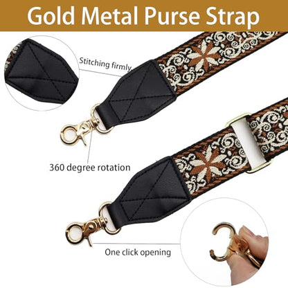 LEMEDE Purse Strap Replacement Crossbody 1.5" Wide Shoulder Strap Adjustable Straps Handbag Strap Replacement Belts - color: Black-kit Purse Strap-809