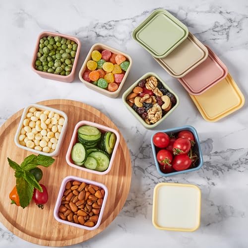 ISSEVE 8Pack 6oz Silicone Snack Containers for Kids with Lids, Reusable - size: 6oz-8pack