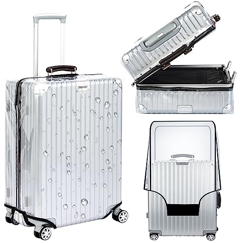 Veki Clear Suitcase Cover PVC Protector - color: Middle Open, size: 26inch