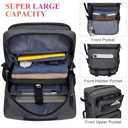 WITZMAN Travel Backpack for Men Duffle Bags Fits 17 Inch Laptop - color: Silvery Grey