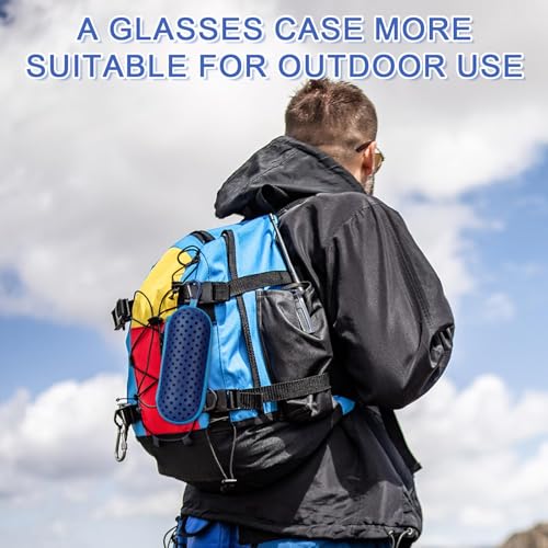 Swim Goggle Case, Protective Cases with Clip - color: Navy Blue + Orange + Purple