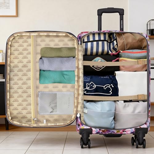 Karriage-Mate 4-Piece Expandable Softside Luggage Set with Spinner Wheels, Lightweight Travel Suitcases for Trips (WC) - color: WC