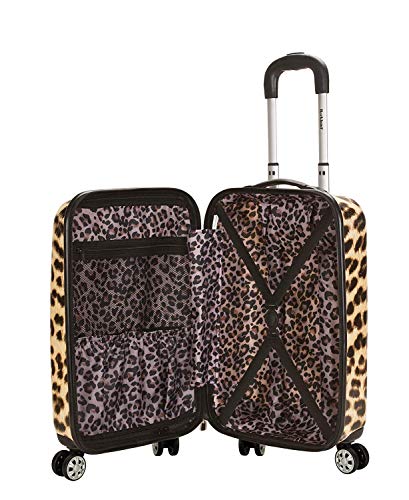 Rockland Safari Hardside Spinner Wheel Luggage, Carry-on 20", Leopard - color: Leopard, size: 20 Inch