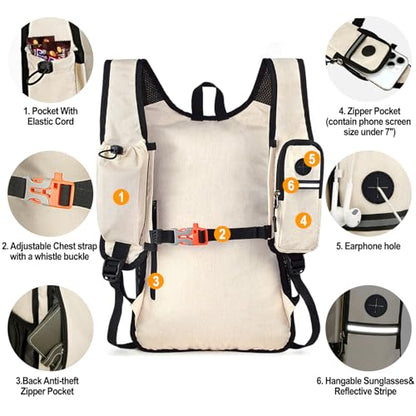 Seektop 15L Small Hiking Backpack for Women Men, Lightweight Hiking Daypack - color: Beige, size: 15L