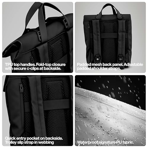 RAINS 2 Way Tote Backpack - Waterproof Convertible Laptop Bag, 4 Gallon