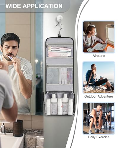 Relavel Small Hanging Travel Toiletry Bag for Men and Women - color: 01 Black, size: Small