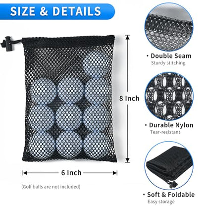10 Pcs Mesh Drawstring Bag 6" x 8" with Cord Lock Closure, Durable Mesh Bag for Laundry Travel Beach Toys Seashell Collecting (Black) - size: 6x8 Inch(10pack)
