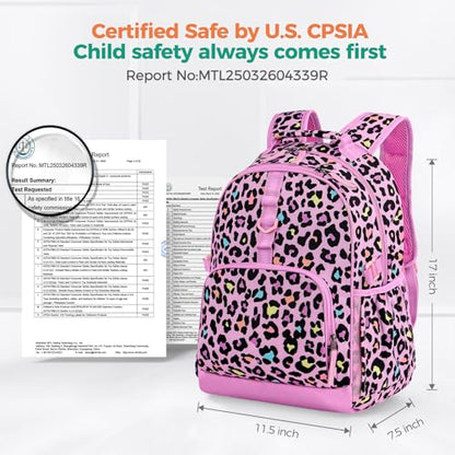 Choco Mocha Floral Backpack Set Kids Backpacks for Girls, Girls Backpack with Lunch Box & Water Bottle, Elementary School Bookbag Age 6-8 17 Inch, Pink - color: Floral Pink