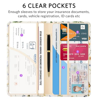 CoBak Car Registration and Insurance Holder - color: L-Butterfly Wonderland