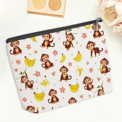 Cartoon Monkey Banana Print Makeup Bag,Cosmetic Bags for Women - color: Cute Monkey 434