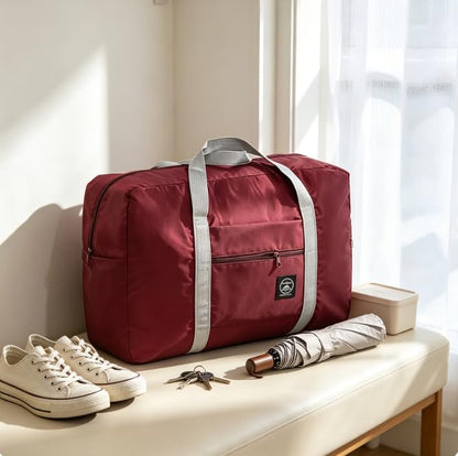 1pcs Foldable Travel Duffel Bag, Lightweight Waterproof Carry,Red - color: Red