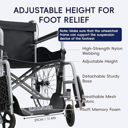 SPRING SEAON Wheelchair Foot Rest Hammock Sling with Adjustable Leg Support - color: Gray