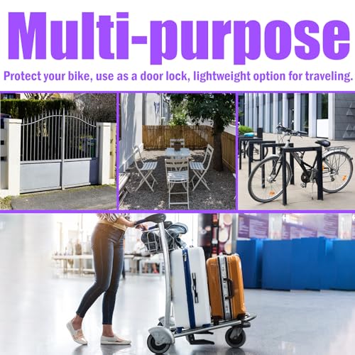 0.13IN Security Steel Cable Bike Lock Cable - color: Purple, size: 4ft（2Pack）