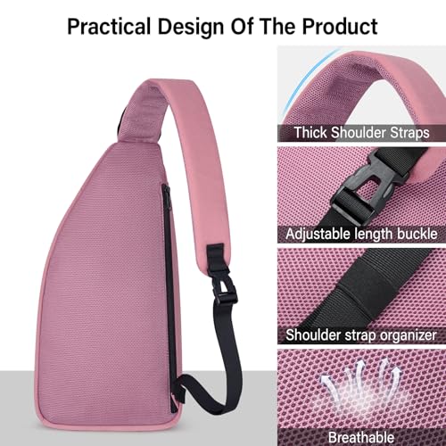 Hanke Crossbody Sling Bag, Chest Bag with 11" Tablet Pocket - color: Purple